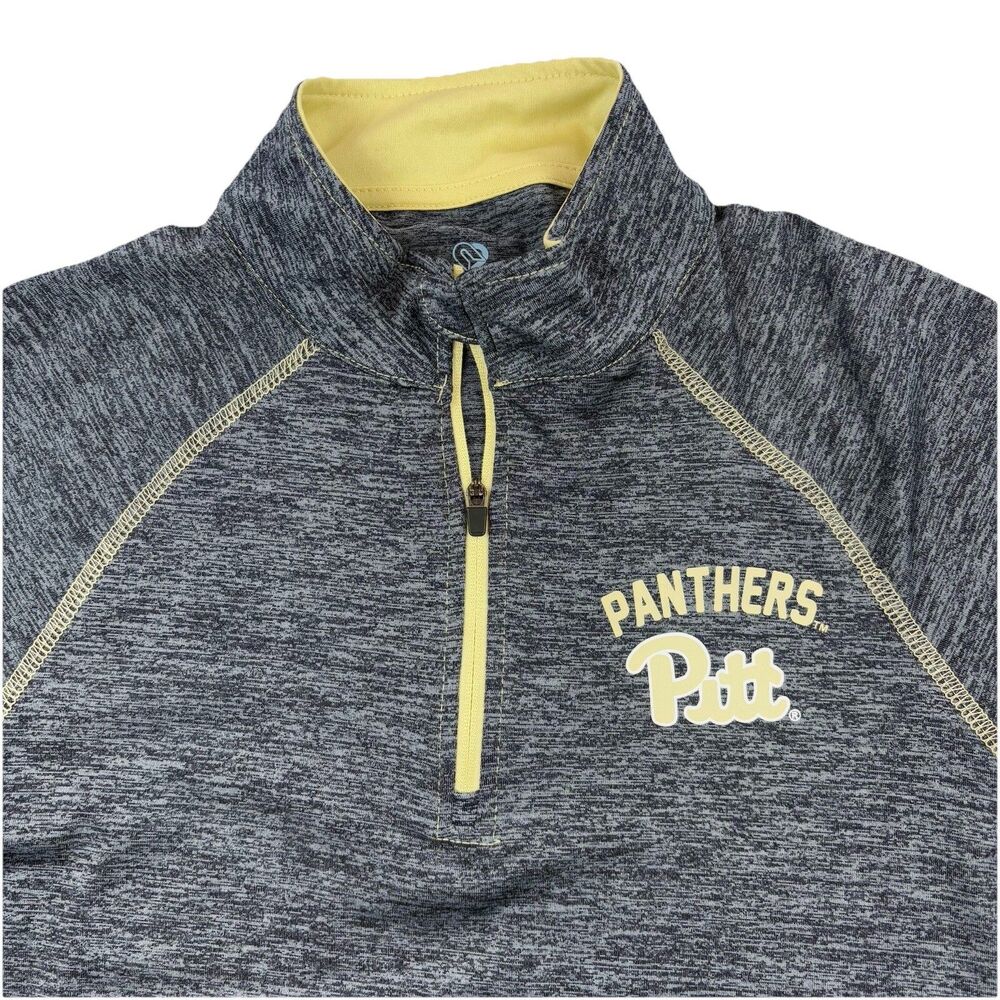 Pitt Panthers Pittsburgh 1/4 Zip Performance Pullover Womens L Gray Colosseum